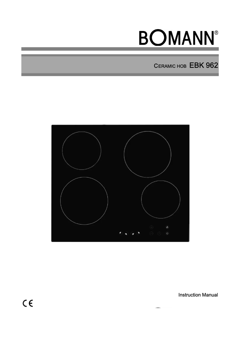 Page 1 de la notice Manuel utilisateur Bomann EBK 962