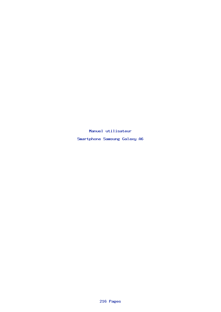 Page 1 de la notice Manuel utilisateur Samsung Galaxy A6