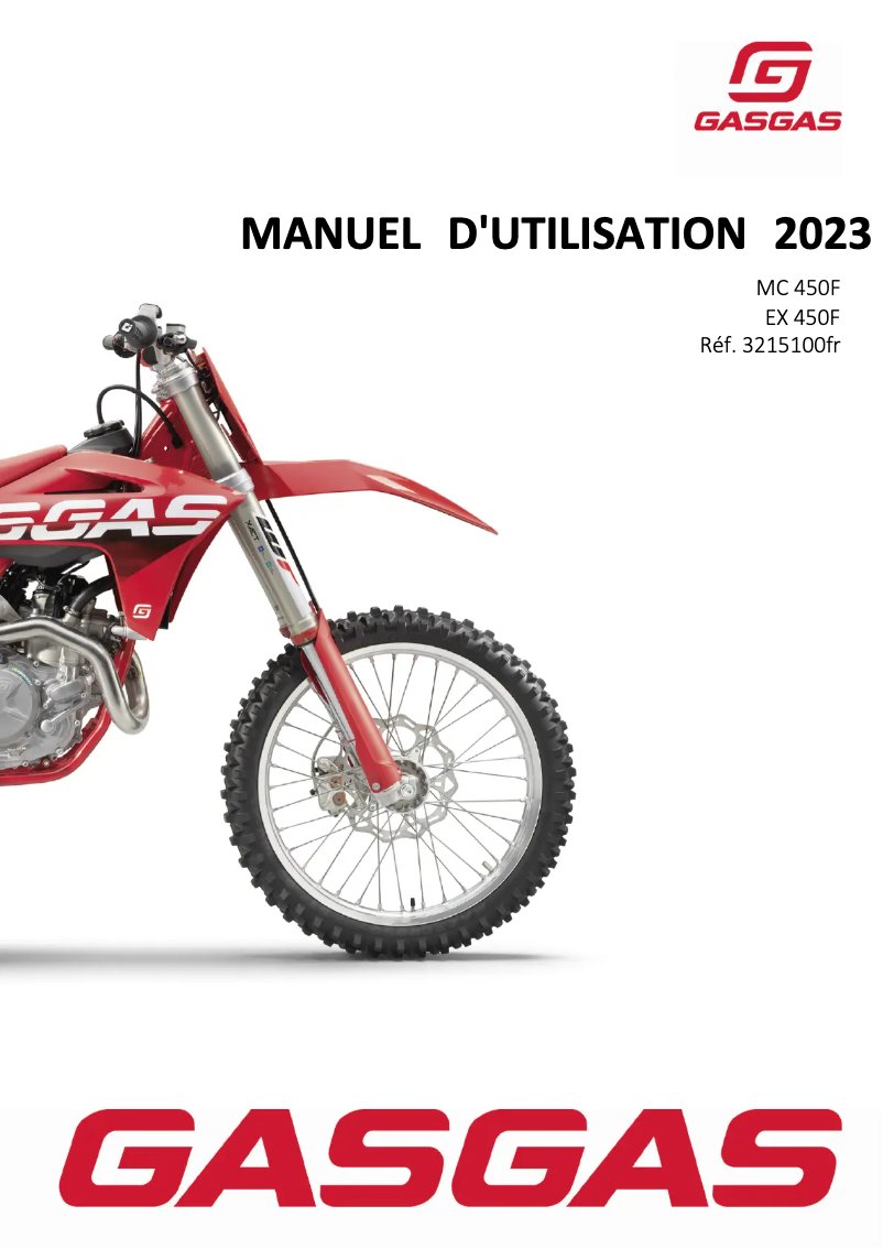 Página 1 del manual Manual de usuario GasGas EX 450F (2023)