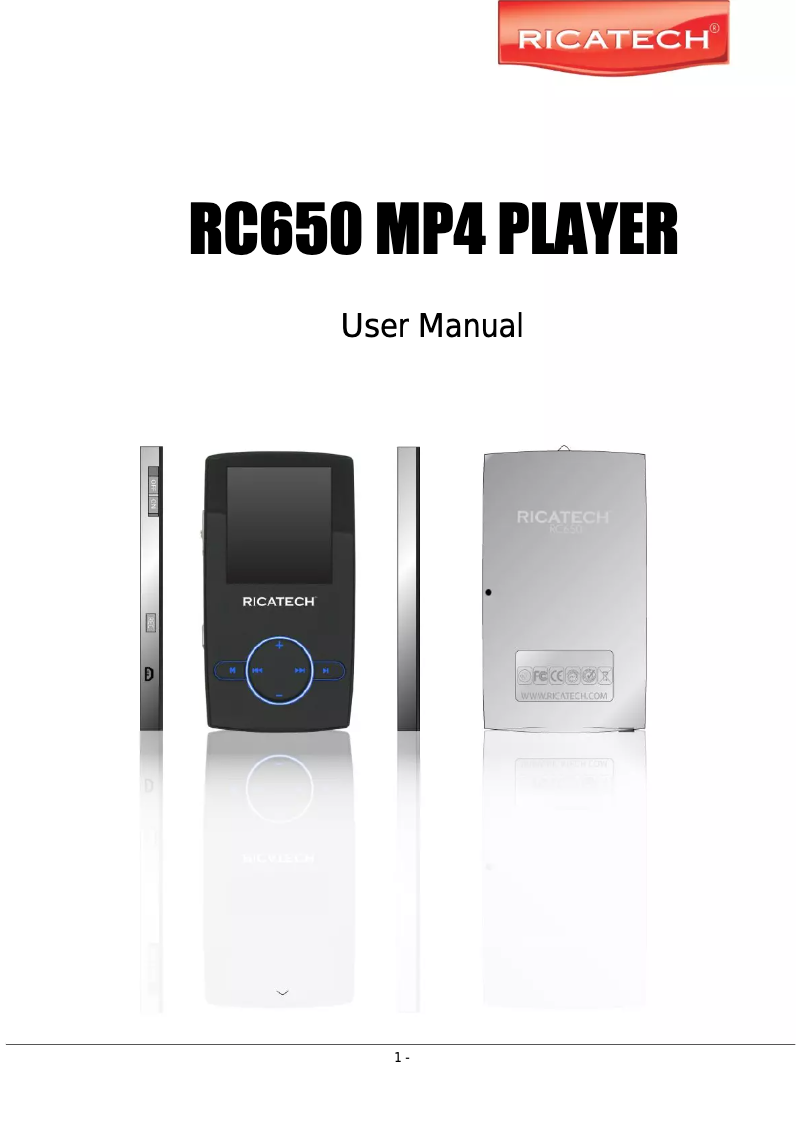 Page 1 of the manual User Manual Ricatech RC-650