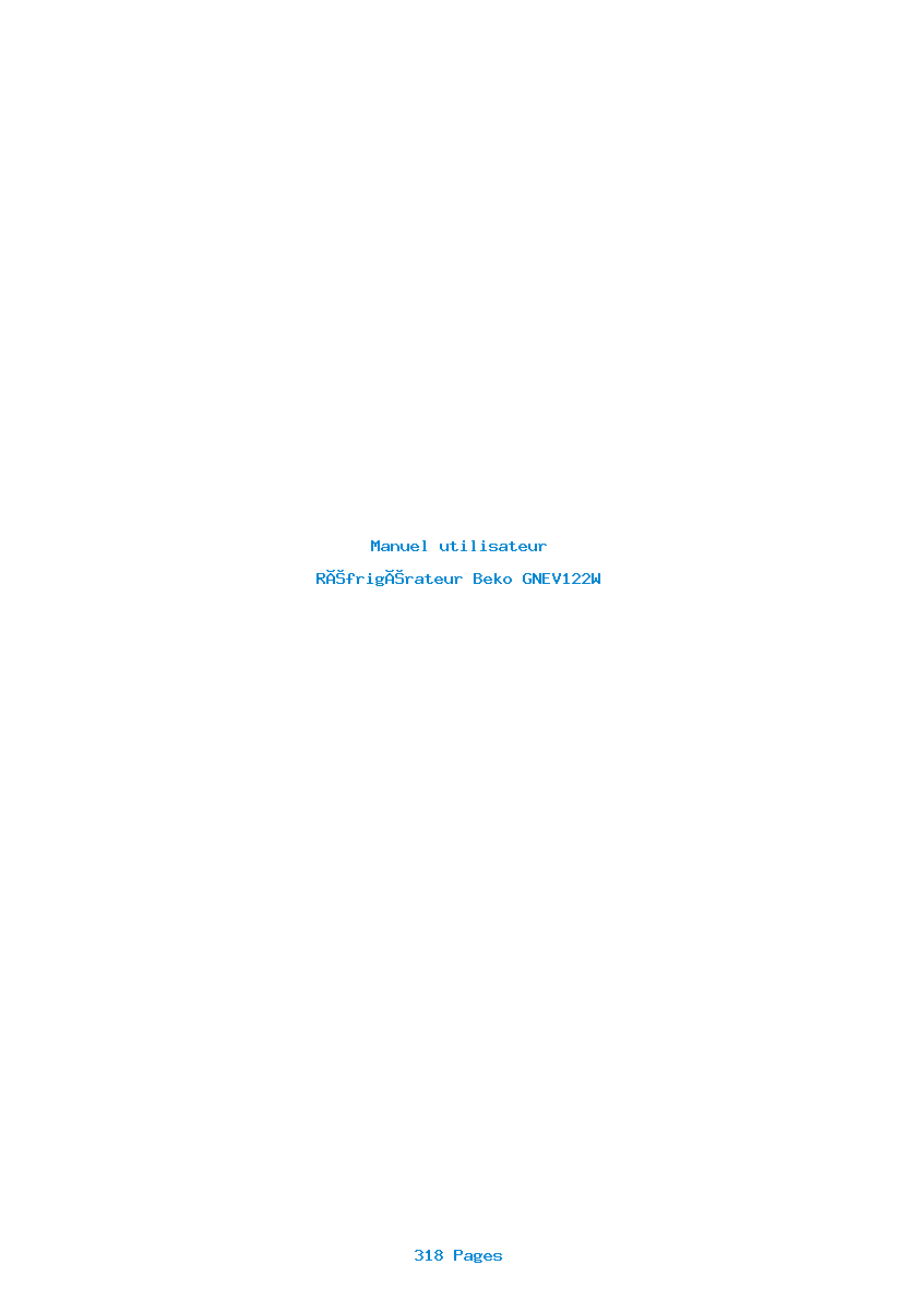 Page 1 de la notice Manuel utilisateur Beko GNEV122W