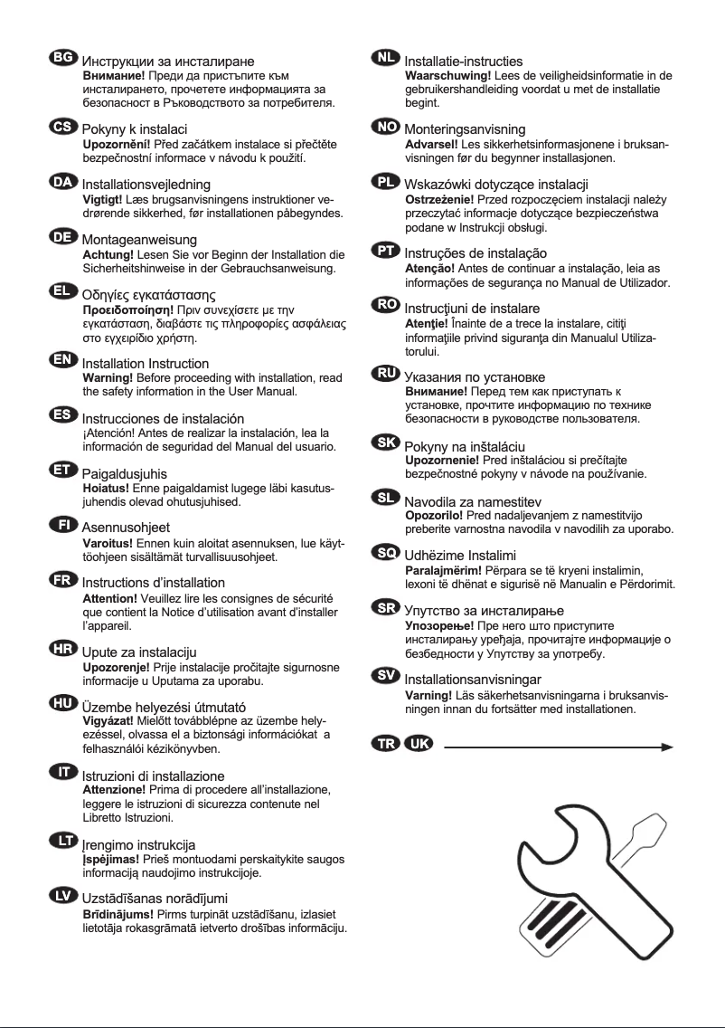 Page 1 de la notice Guide d'installation AEG NDP84C02CB