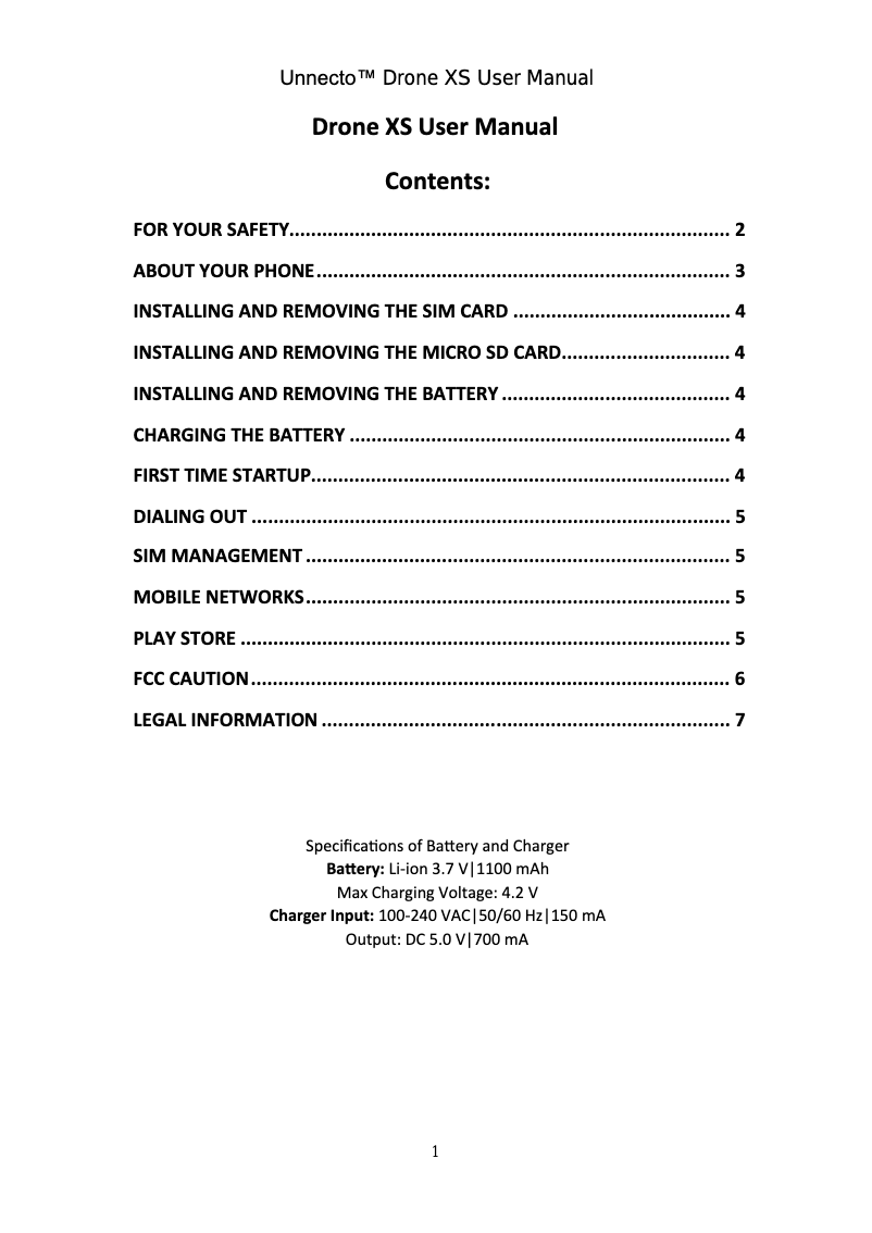 Page 1 de la notice Manuel utilisateur Unnecto Quattro XS