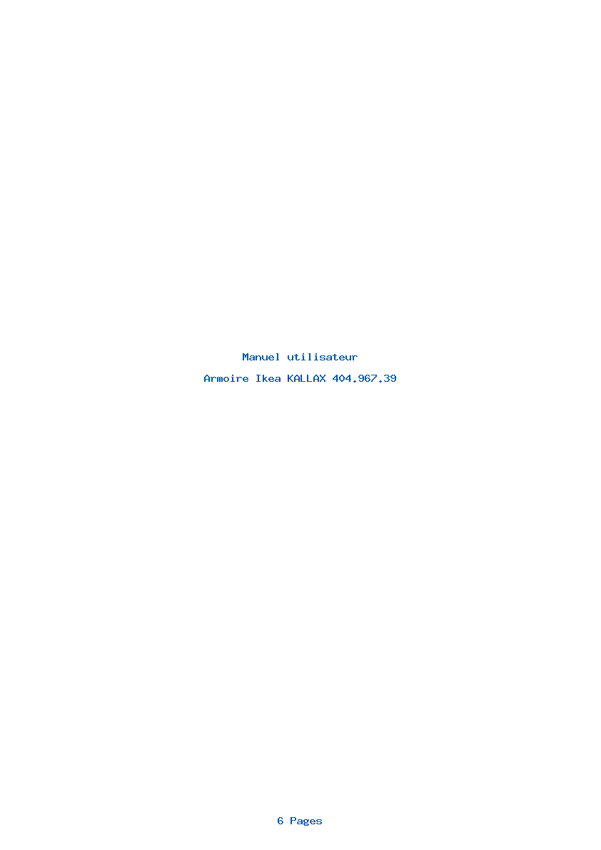 Page 1 de la notice Manuel utilisateur Ikea KALLAX 404.967.39