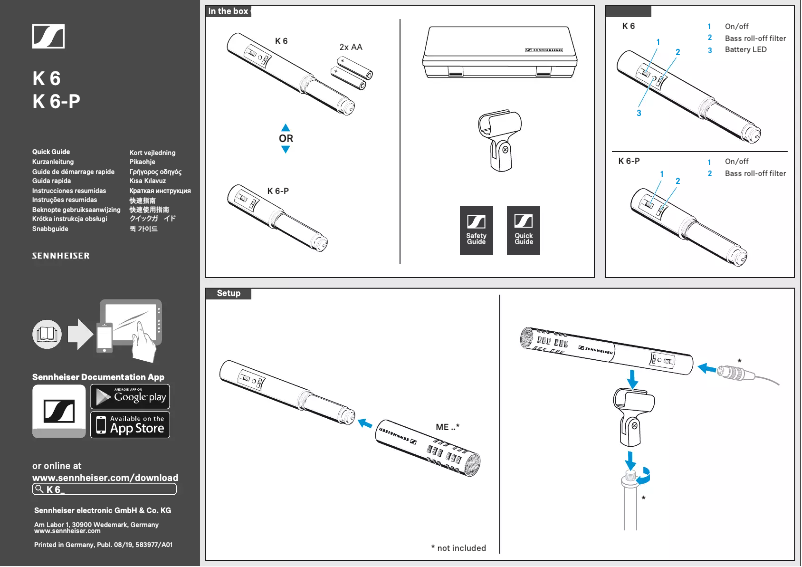 Page 1 de la notice Manuel utilisateur Sennheiser K 6
