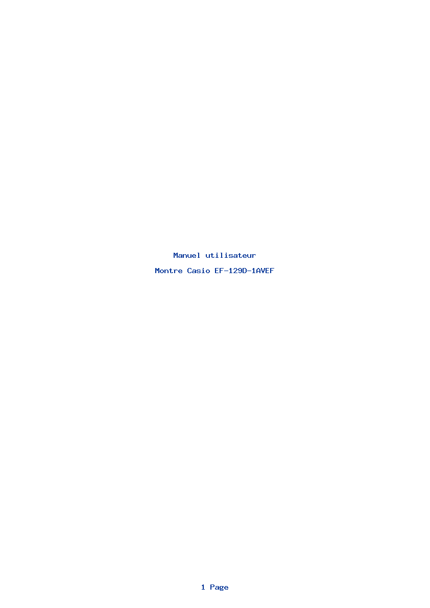 Page 1 de la notice Manuel utilisateur Casio EF-129D-1AVEF