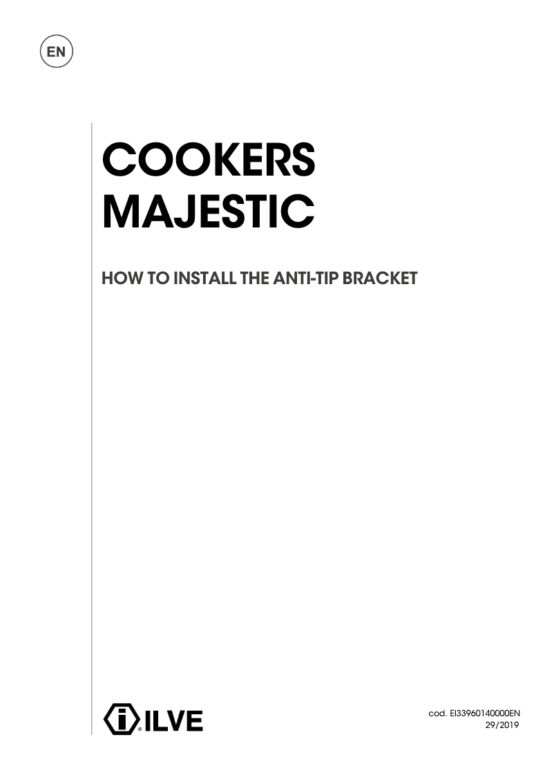 Page 1 de la notice Guide d'installation Ilve UMI30NE3WHP