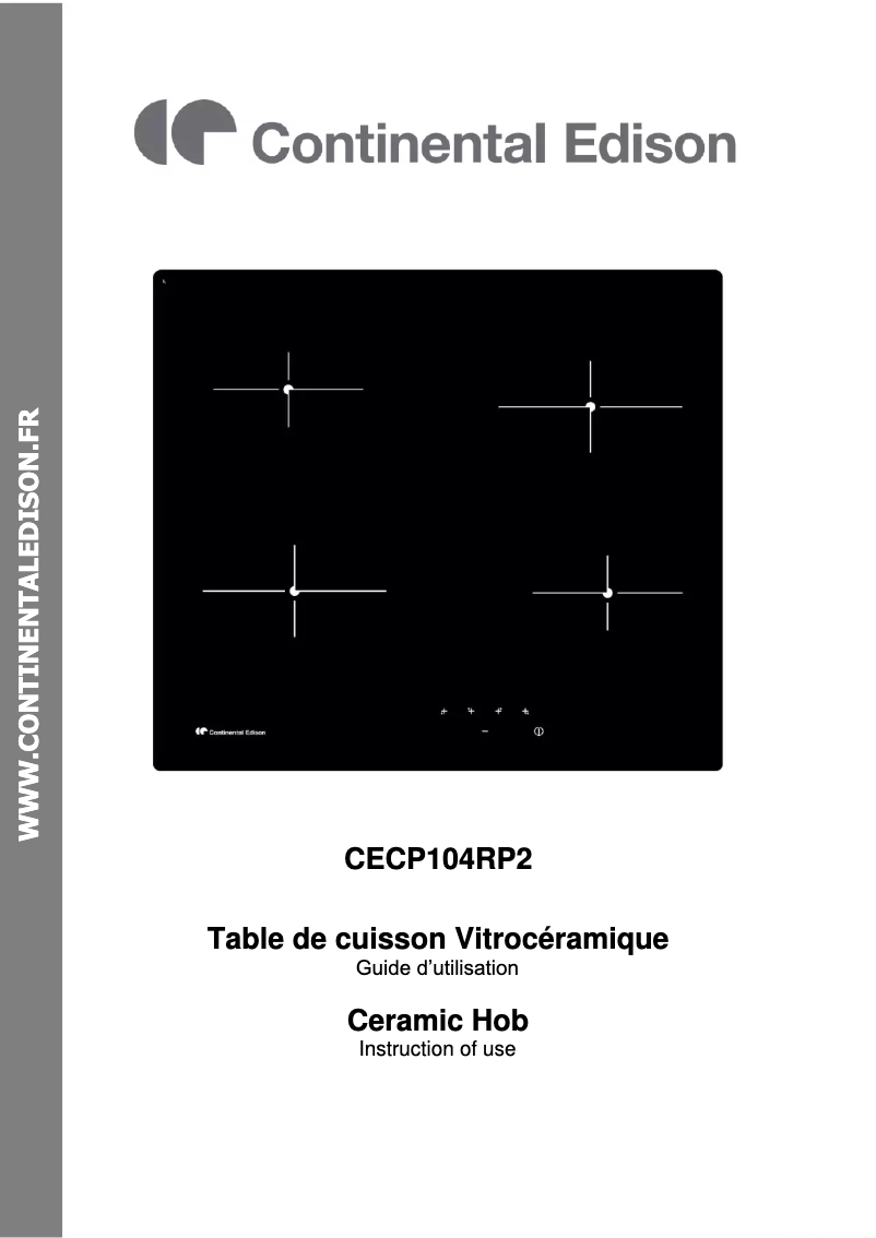 Page 1 de la notice Manuel utilisateur Continental Edison CECP104RP2