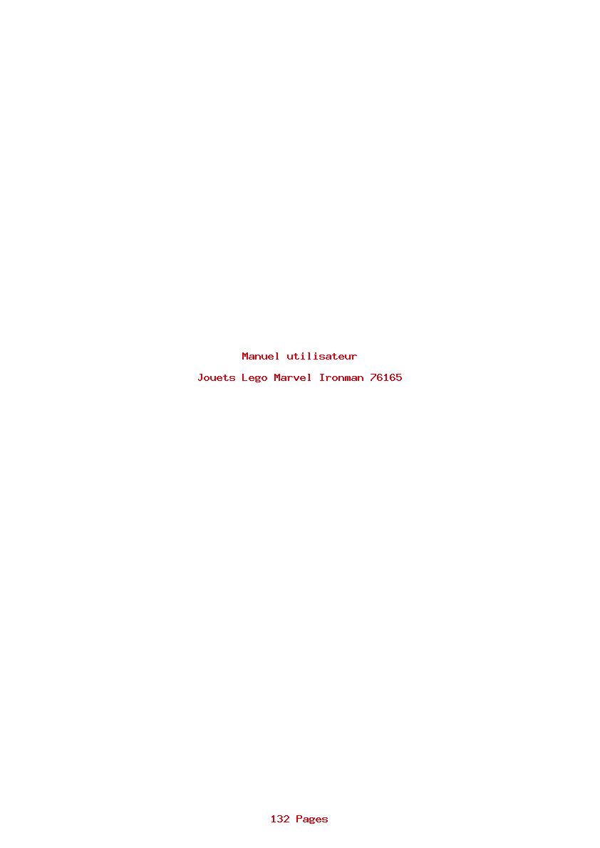 Page 1 de la notice Manuel utilisateur Lego Marvel Ironman 76165