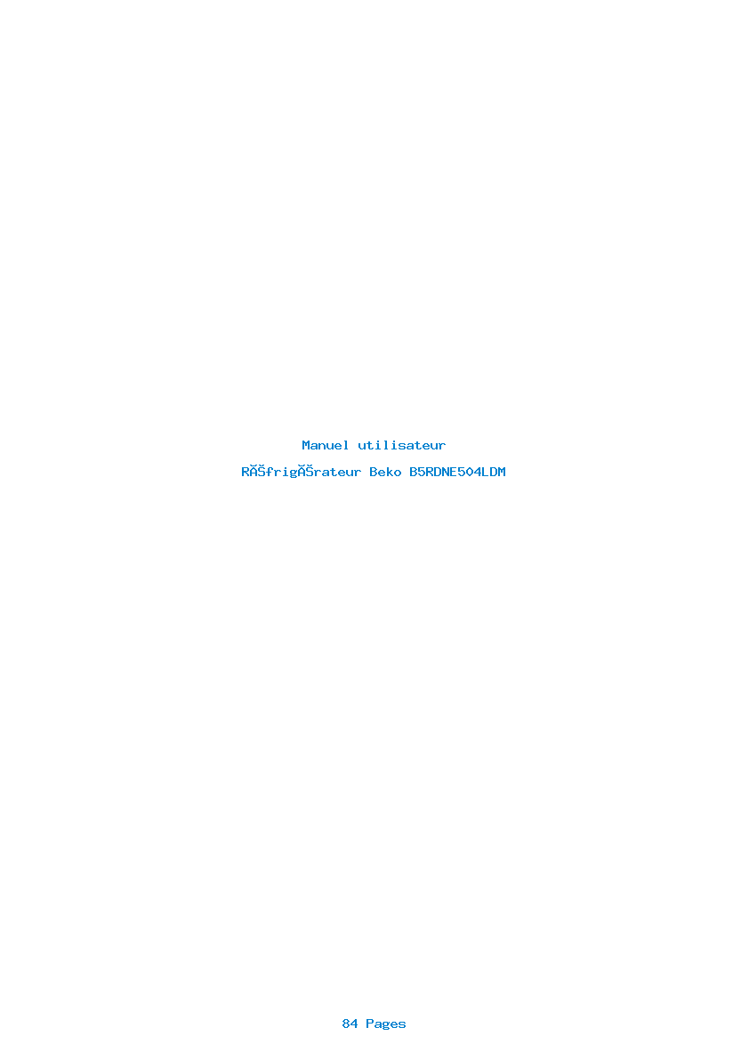 Page 1 de la notice Manuel utilisateur Beko B5RDNE504LDM