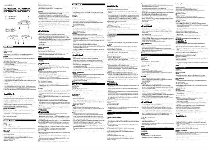 Page 1 de la notice Manuel utilisateur Nedis KAEP250EWT2