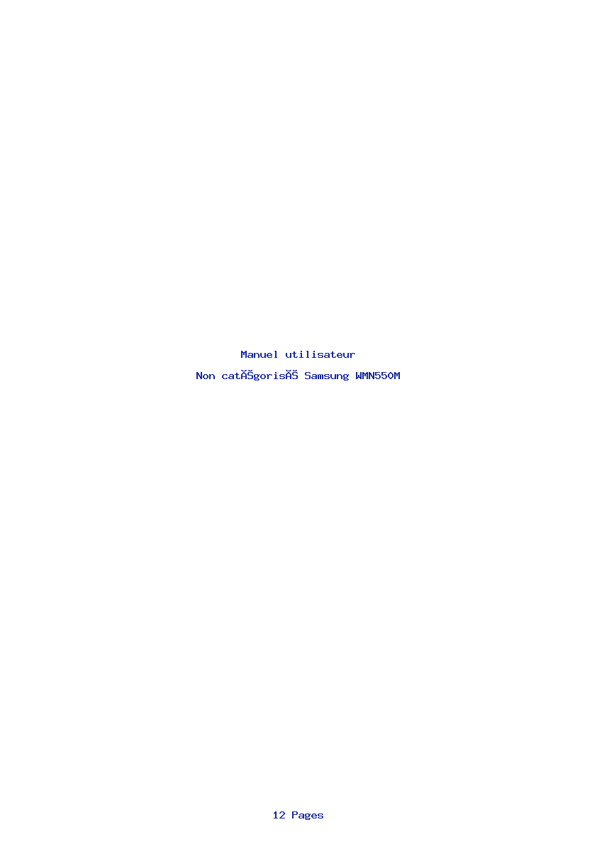 Page 1 de la notice Manuel utilisateur Samsung WMN550M