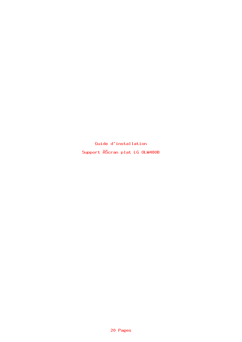 Page 1 de la notice Guide d'installation LG OLW480B