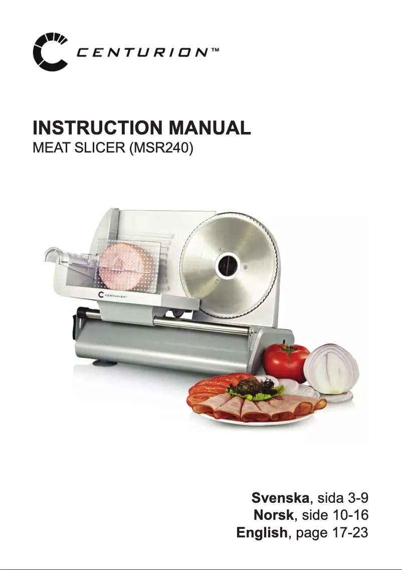 Page 1 de la notice Manuel utilisateur Centurion MSR240