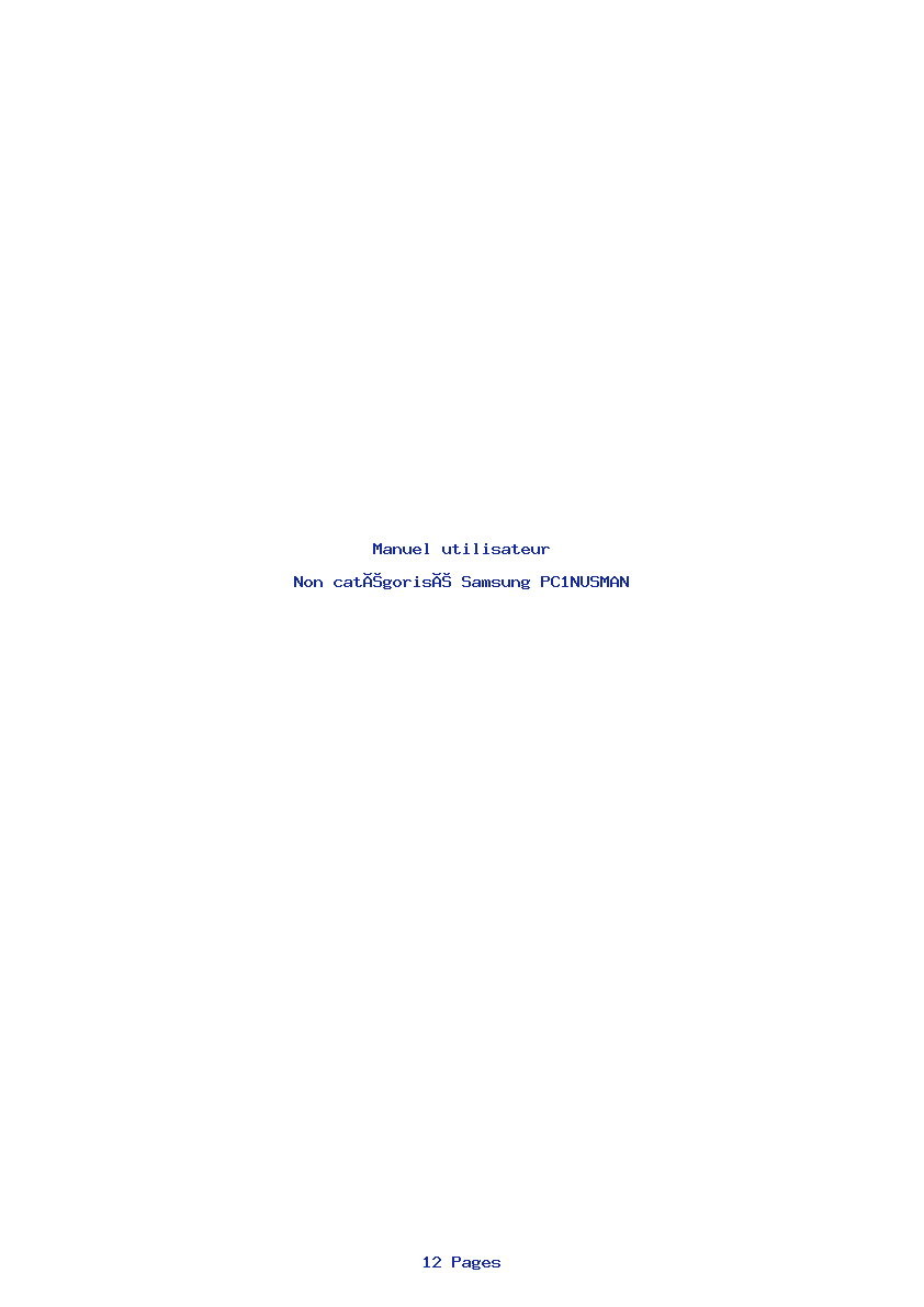 Page 1 de la notice Manuel utilisateur Samsung PC1NUSMAN