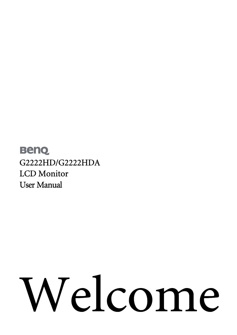 Page 1 de la notice Manuel utilisateur BenQ G2220HD