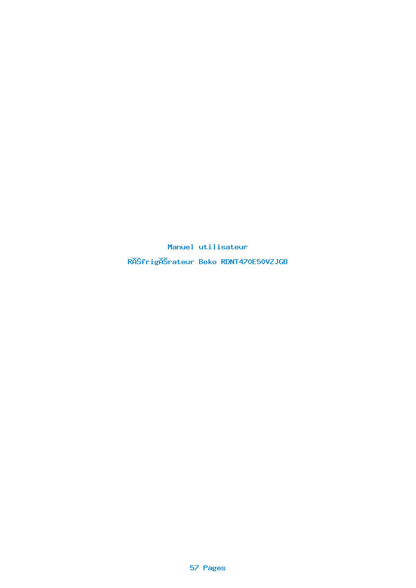 Page 1 de la notice Manuel utilisateur Beko RDNT470E50VZJGB