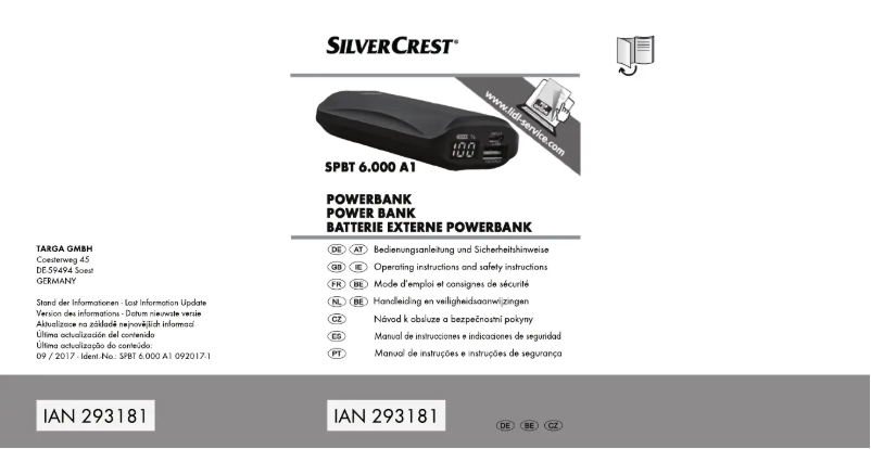 Page 1 de la notice Manuel utilisateur SilverCrest SPBT 6.000 A1