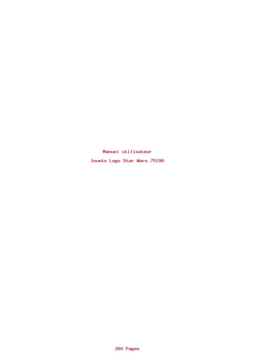 Page 1 de la notice Manuel utilisateur Lego Star Wars 75190