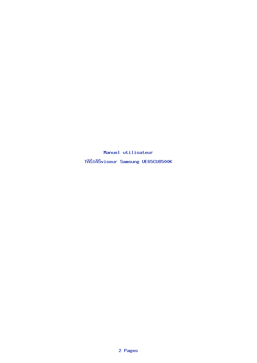 Page 1 de la notice Manuel utilisateur Samsung UE65CU8500K