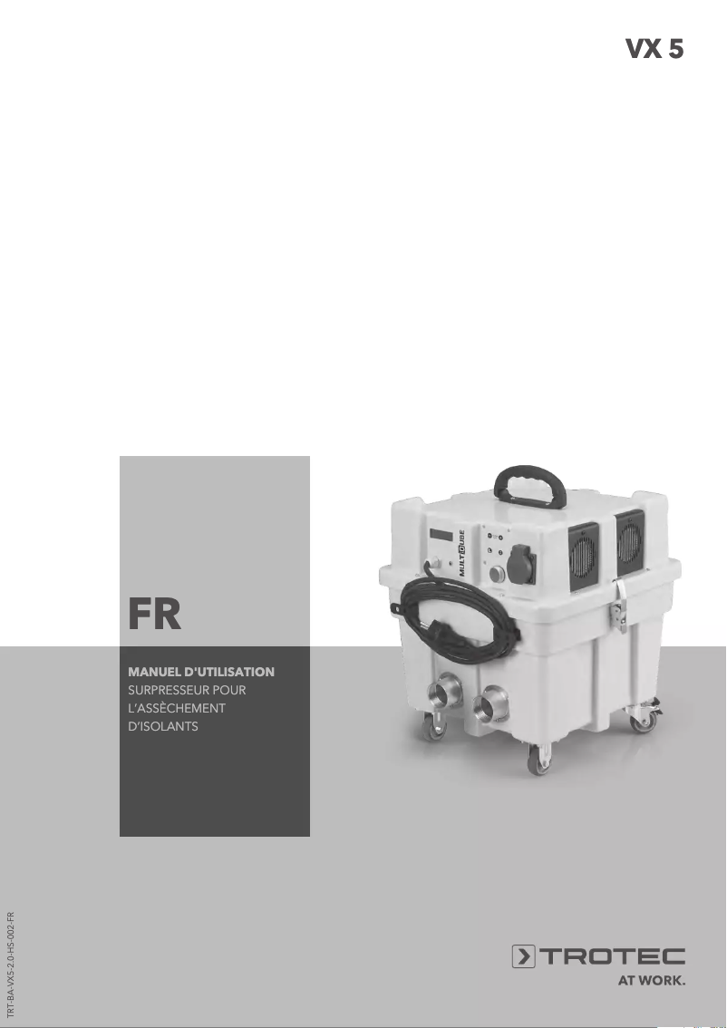 Page 1 de la notice Manuel utilisateur Trotec VX 5