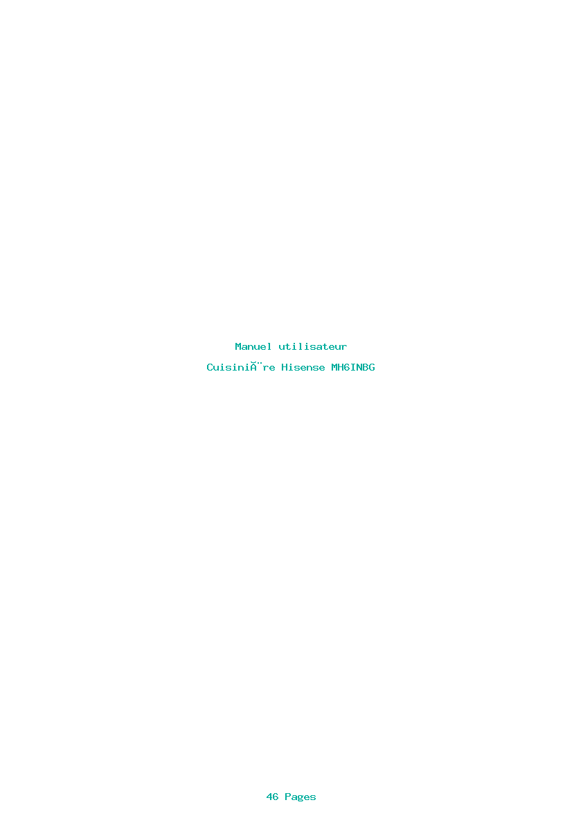 Page 1 de la notice Manuel utilisateur Hisense MH6INBG