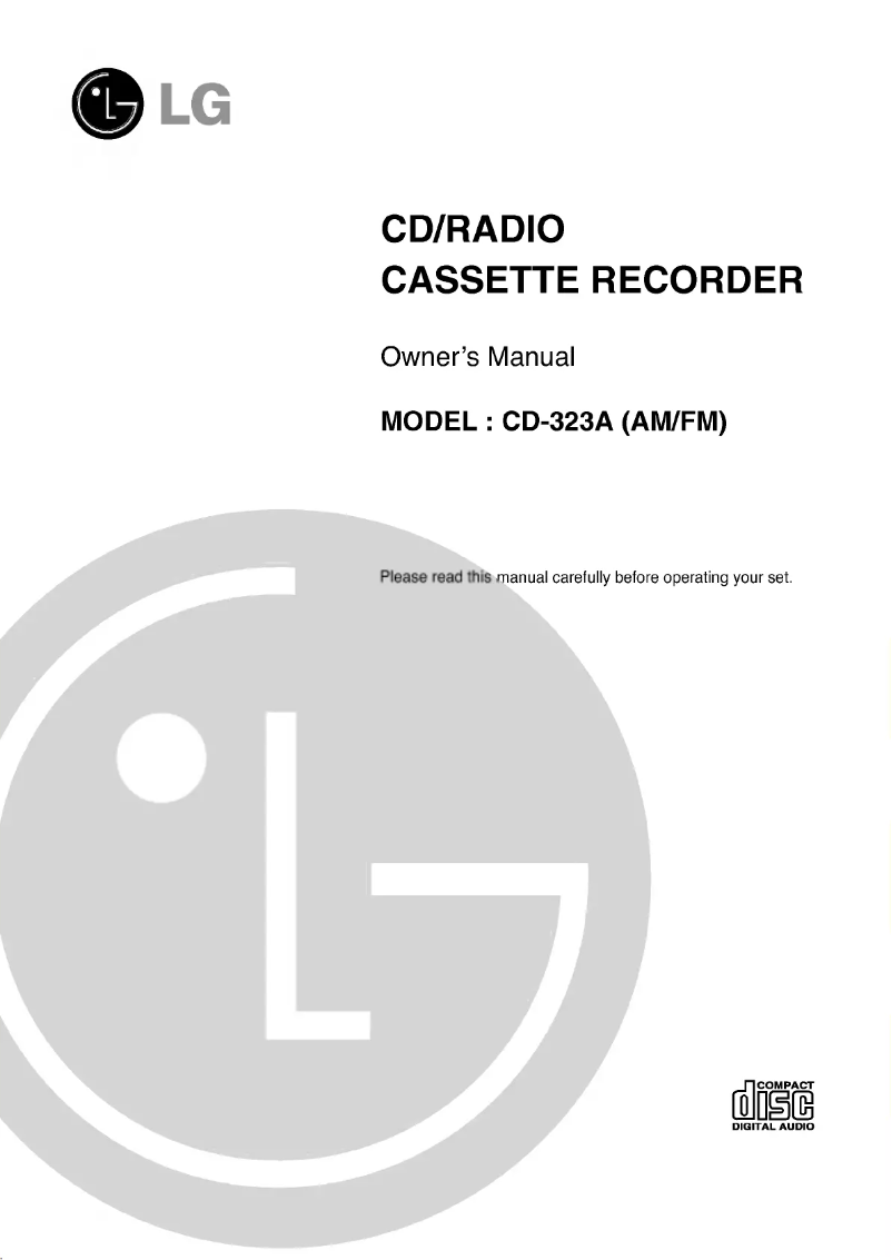 Page 1 de la notice Manuel utilisateur LG CD-323AX