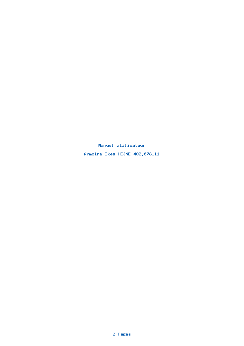Page 1 de la notice Manuel utilisateur Ikea HEJNE 402.878.11