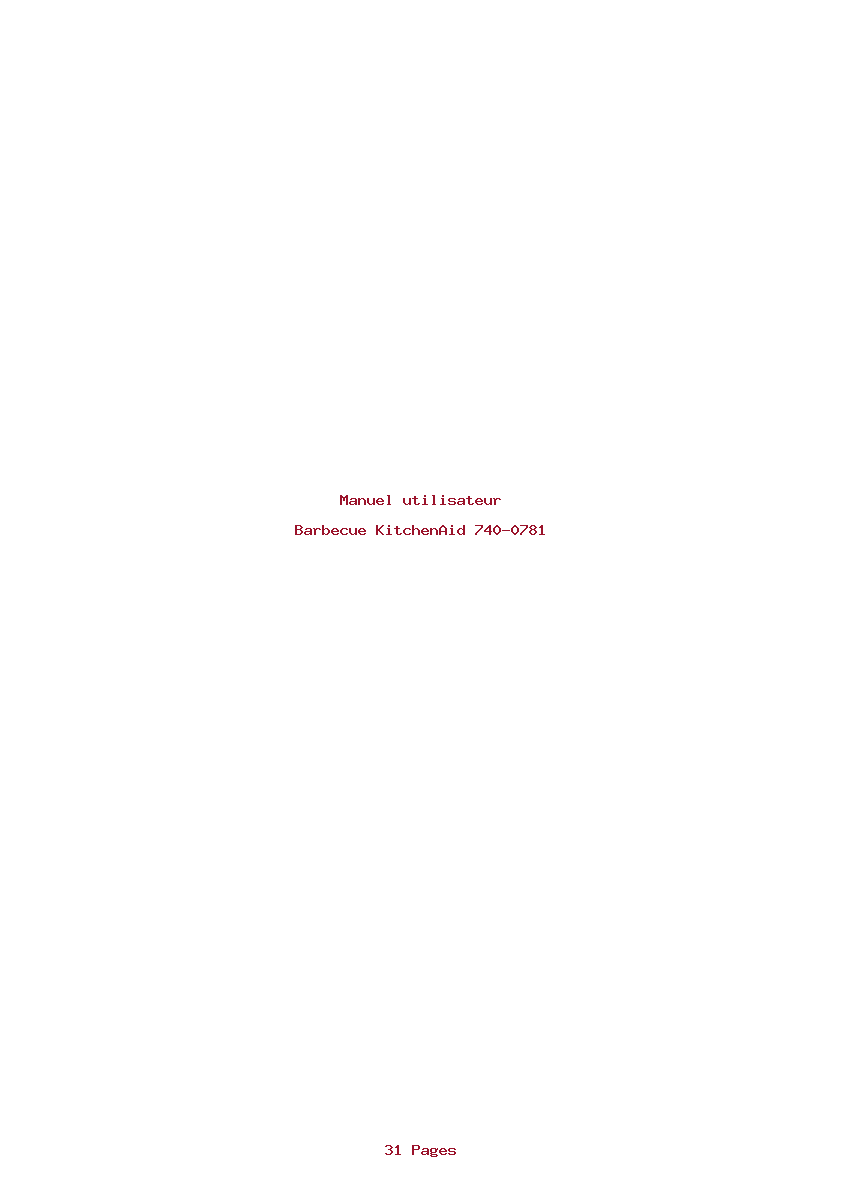 Page 1 de la notice Manuel utilisateur KitchenAid 740-0781