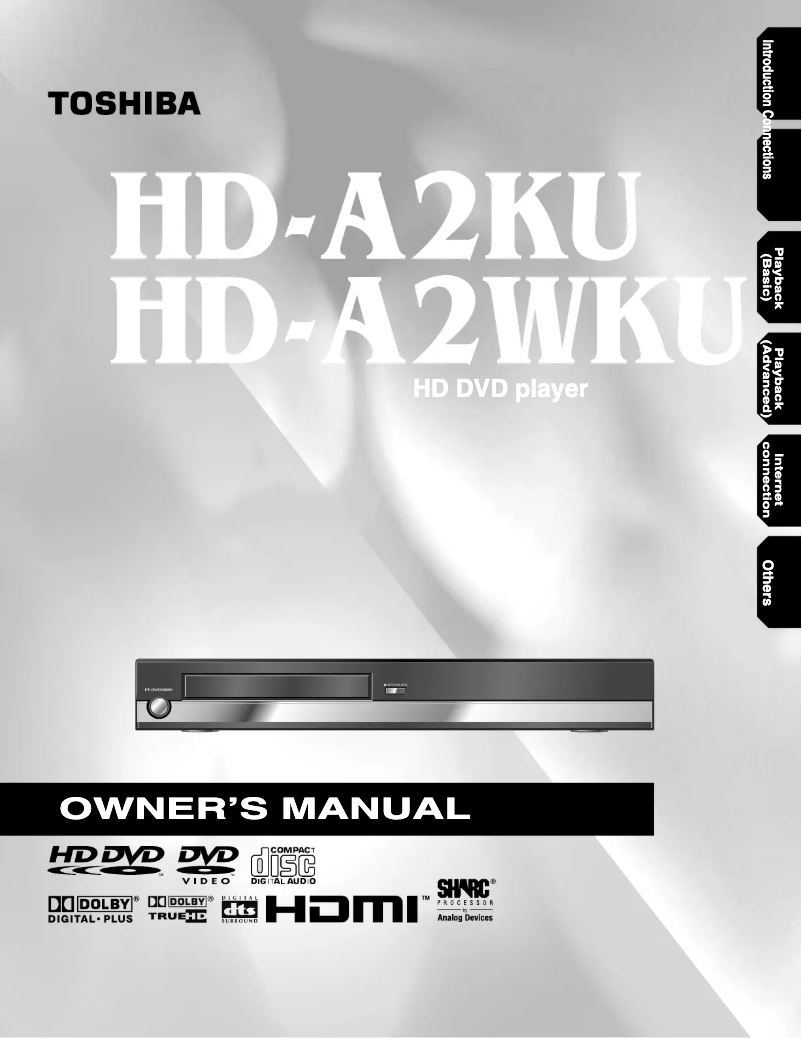 Page 1 de la notice Manuel utilisateur Toshiba HD-A2