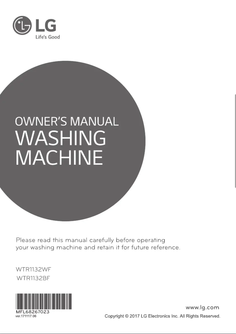 Page 1 de la notice Manuel utilisateur LG WTR1132BF