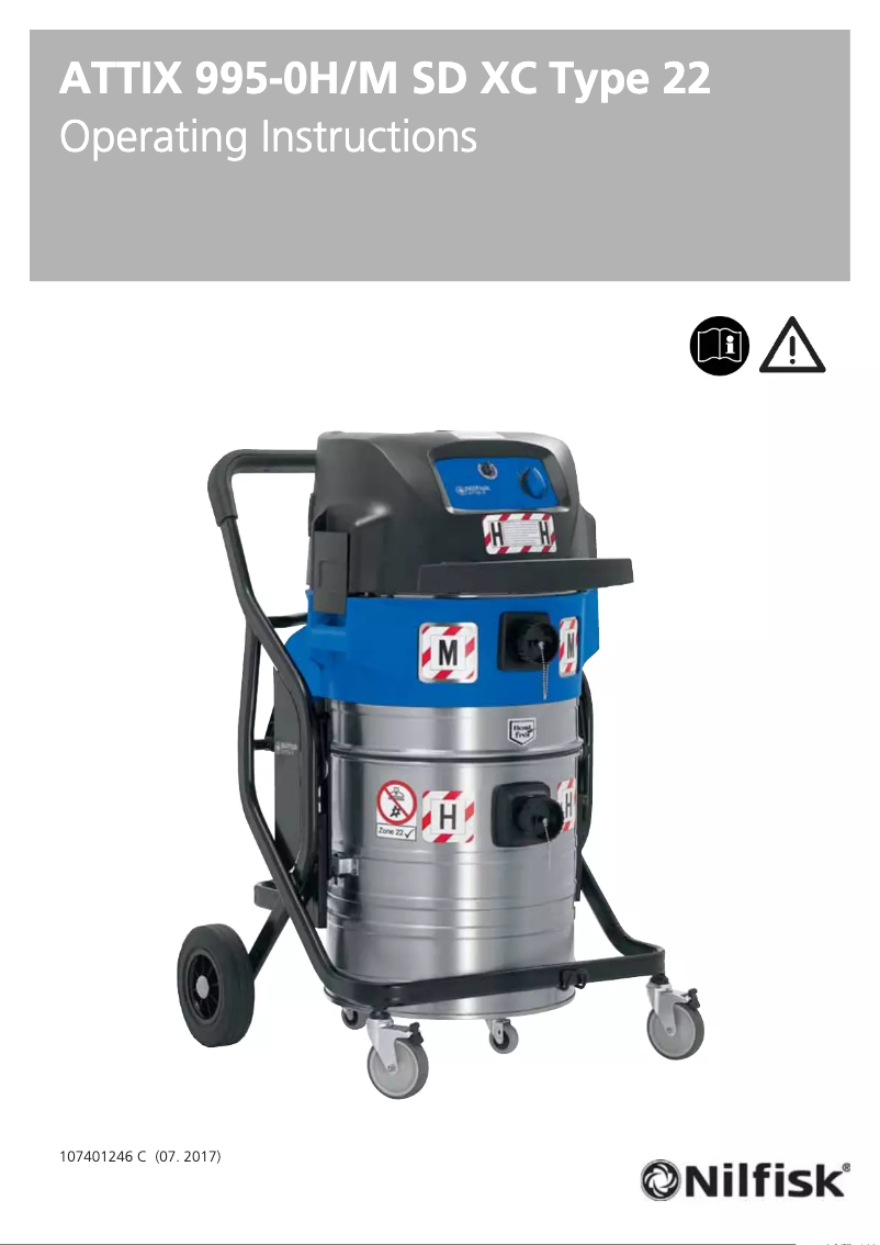 Page 1 de la notice Manuel utilisateur Nilfisk ATTIX 995-0H/M SD XC