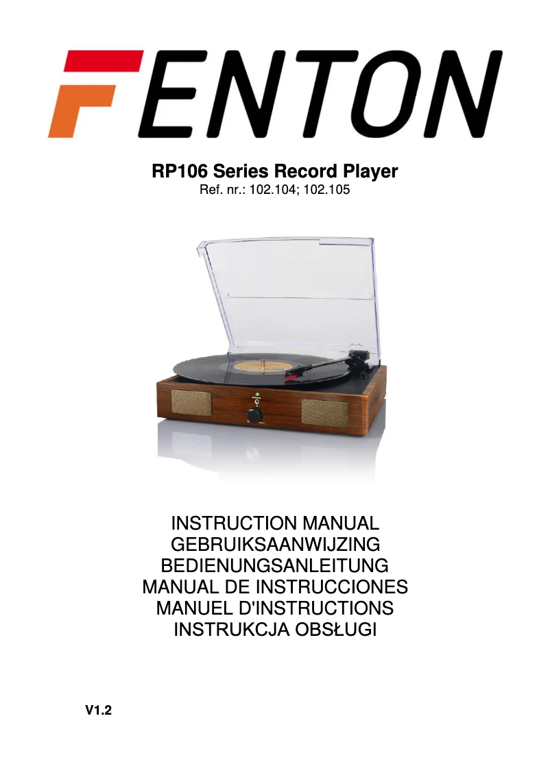 Page 1 de la notice Manuel utilisateur Fenton RP106W