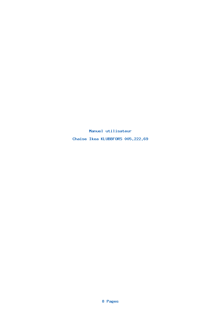 Page 1 de la notice Manuel utilisateur Ikea KLUBBFORS 005.222.69