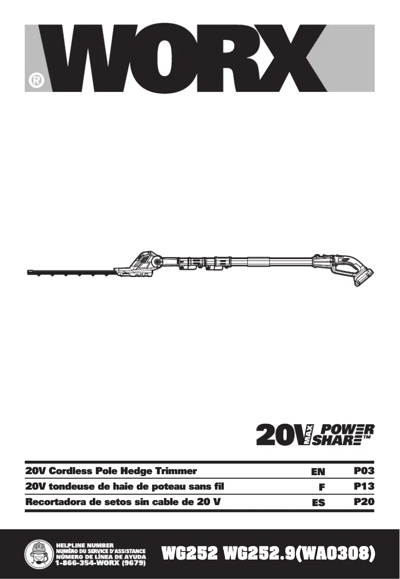 Page 1 of the manual User Manual Worx WG252