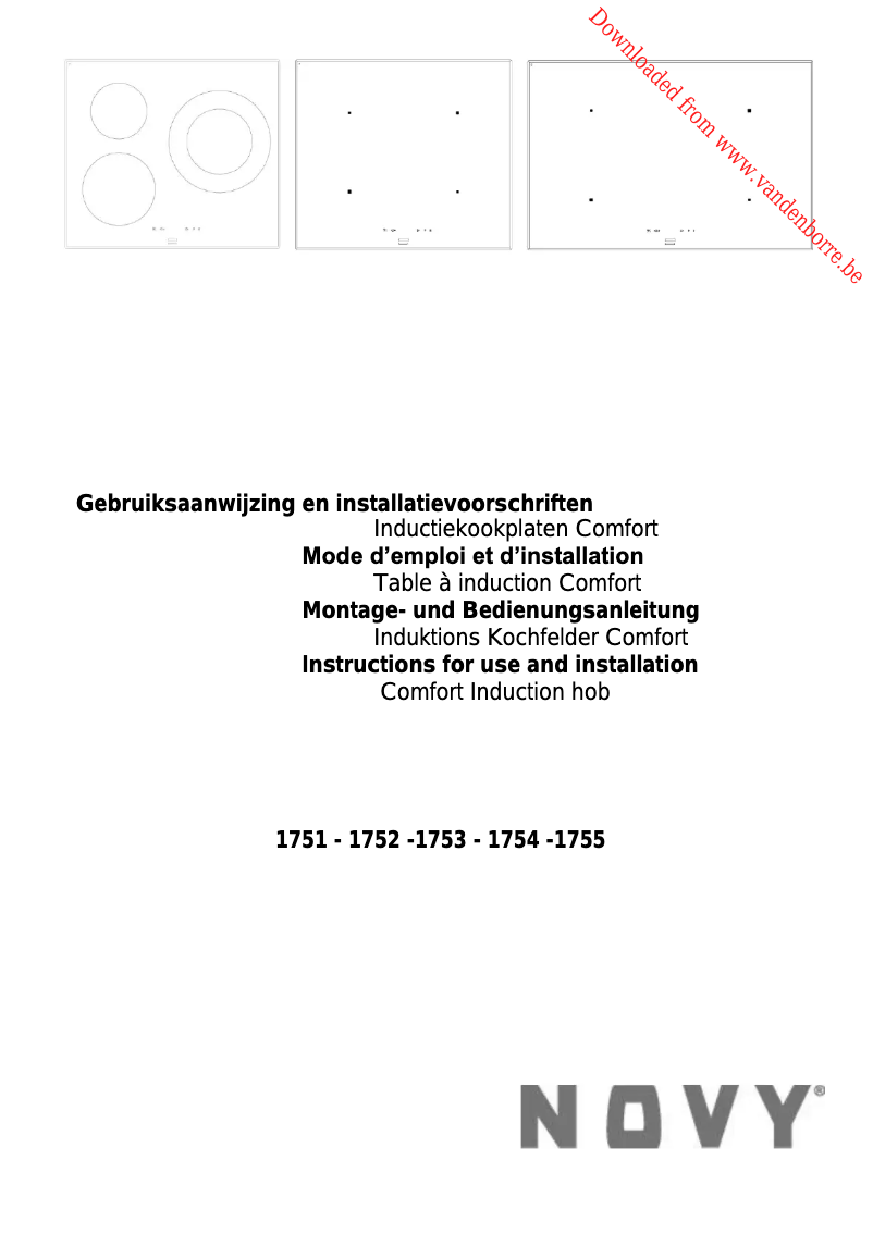Page 1 de la notice Manuel utilisateur Novy 1752