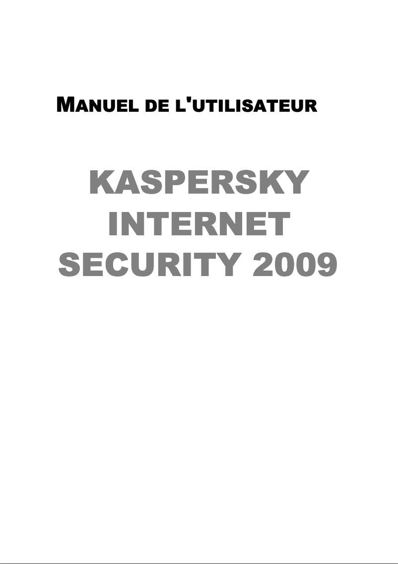 Page 1 de la notice Manuel utilisateur Kaspersky Lab KLT39006088/KIT