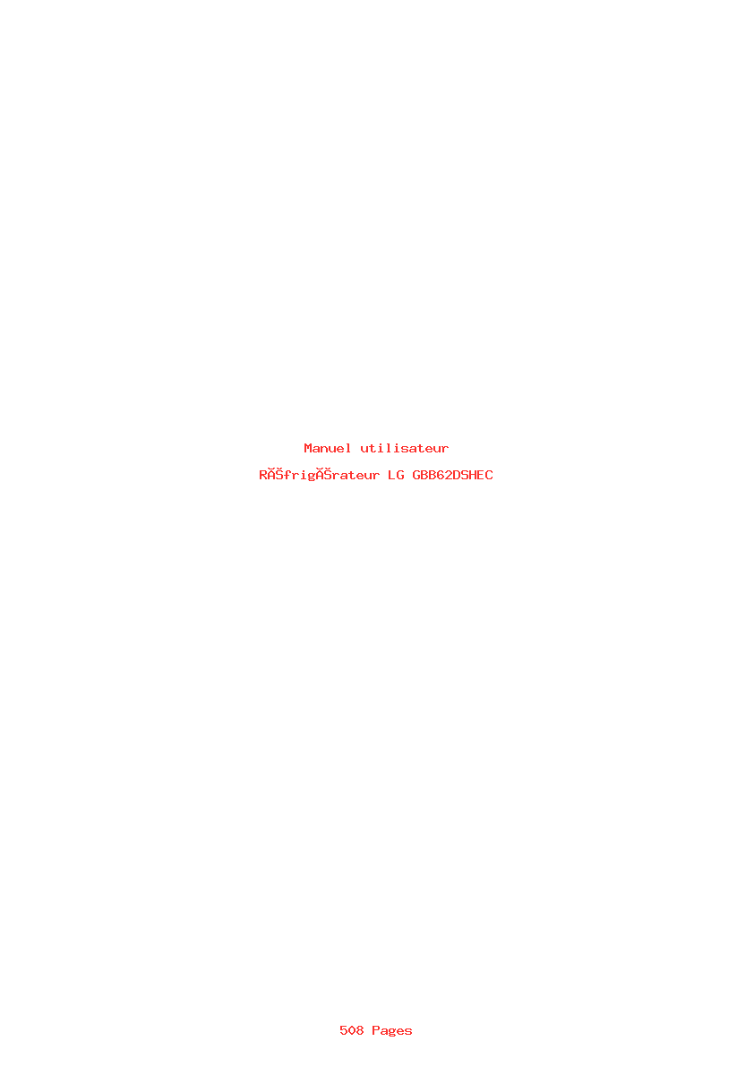 Page 1 de la notice Manuel utilisateur LG GBB62DSHEC