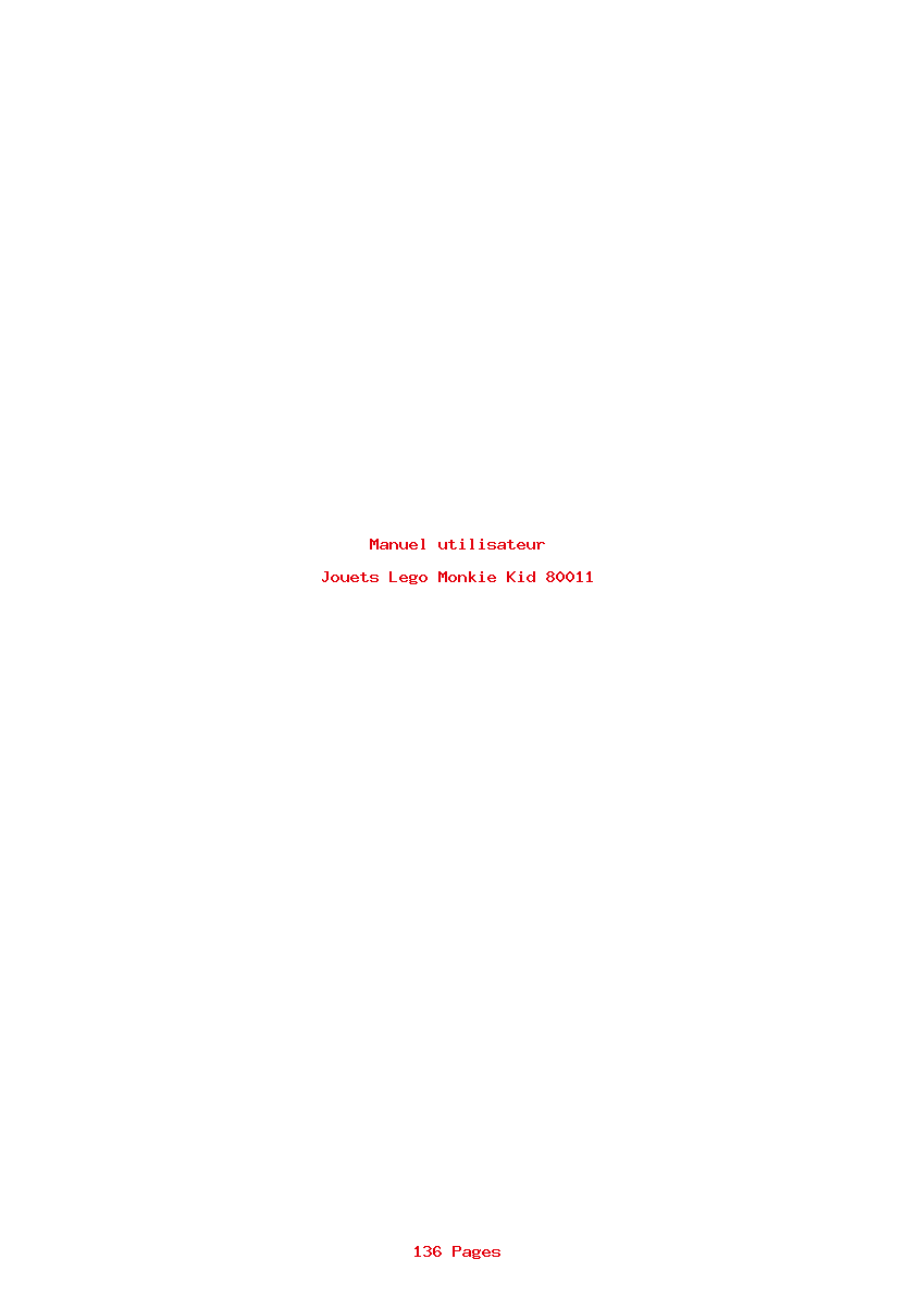 Page 1 de la notice Manuel utilisateur Lego Monkie Kid 80011