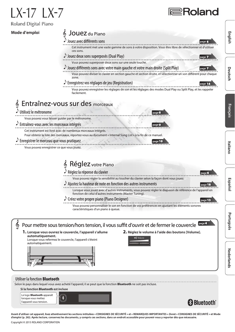 Página 1 del manual Manual de usuario Roland LX-17