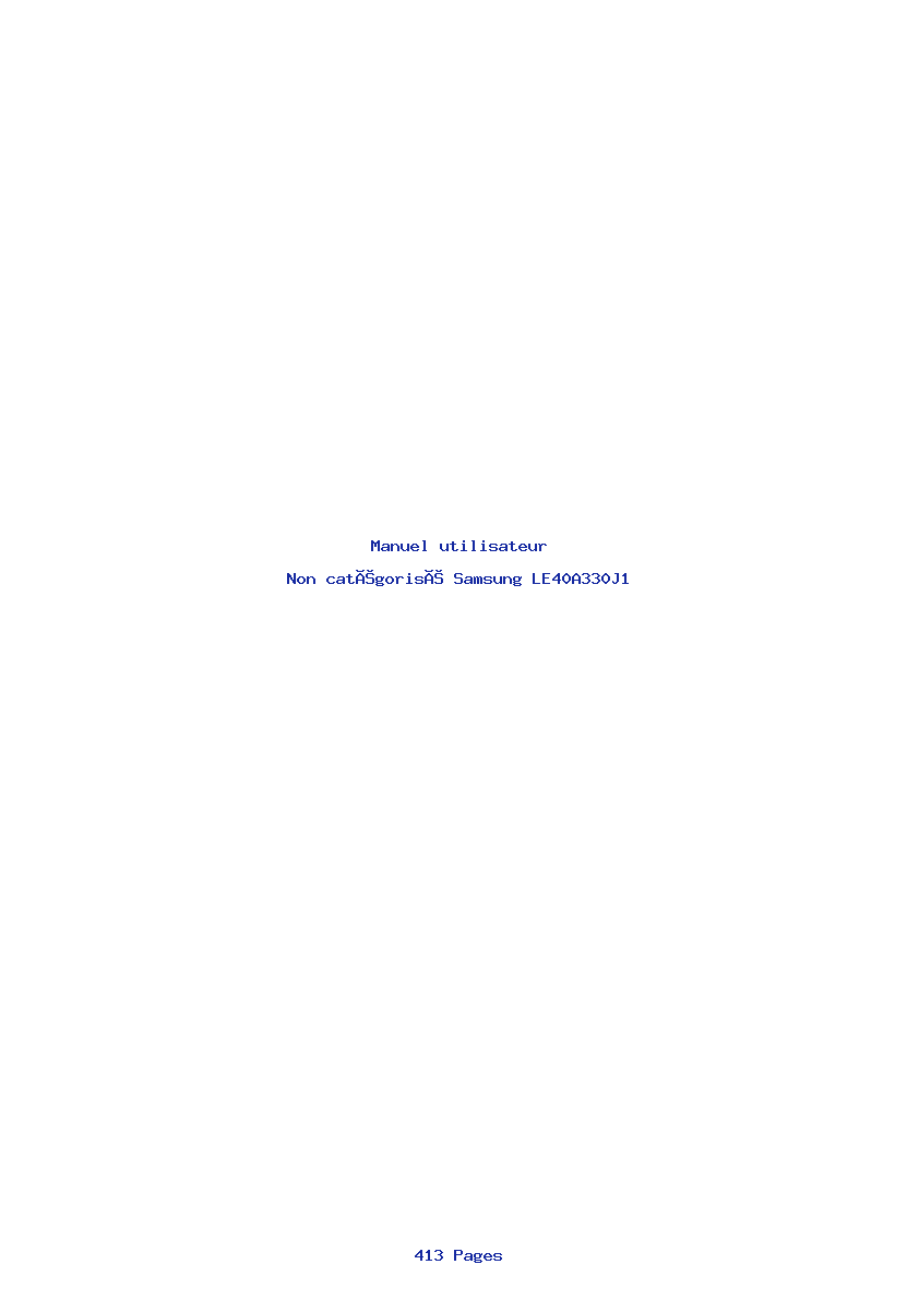 Page 1 de la notice Manuel utilisateur Samsung LE40A330J1