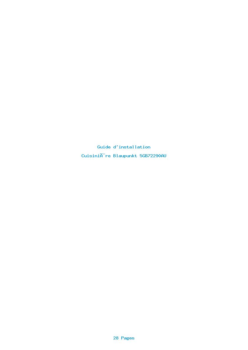 Page 1 de la notice Guide d'installation Blaupunkt 5GB72290AU