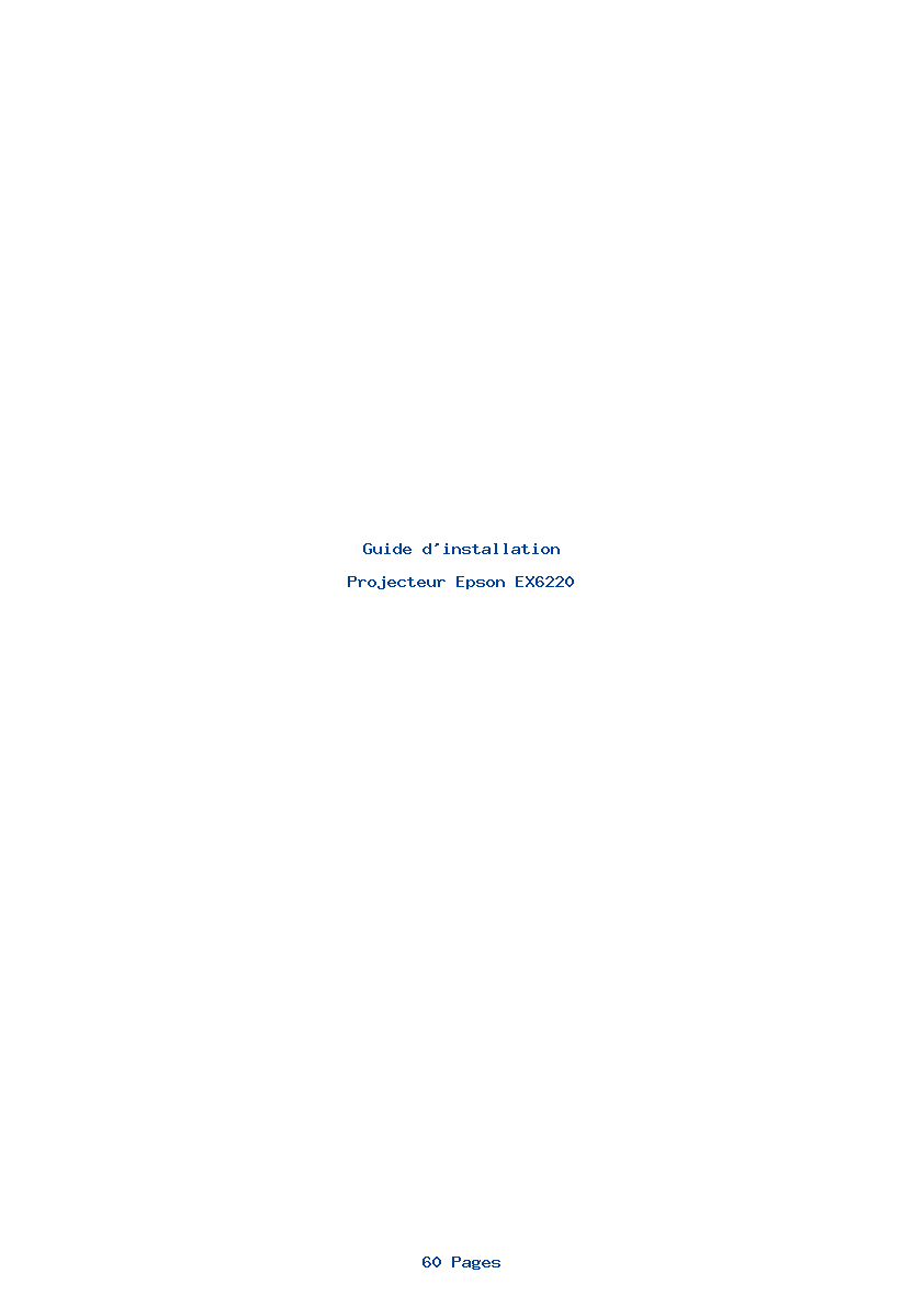 Page 1 de la notice Guide d'installation Epson EX6220