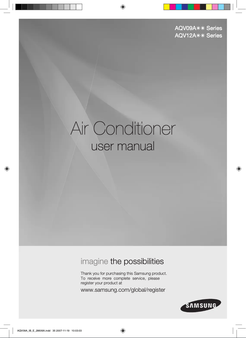 Page 1 de la notice Manuel utilisateur Samsung AQV12ASAN