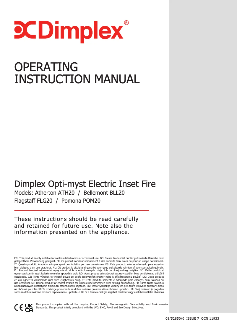 Page 1 de la notice Manuel utilisateur Dimplex BLL20