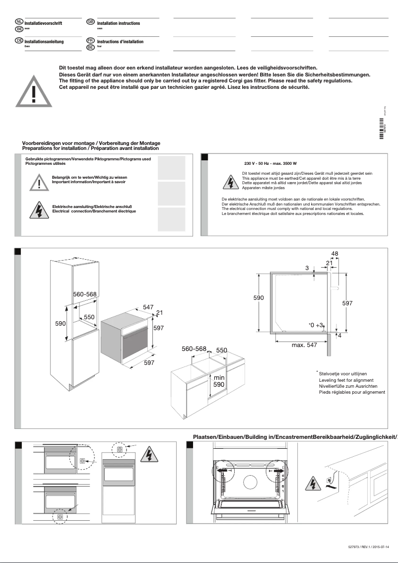 Page 1 de la notice Guide d'installation Asko OP8687B