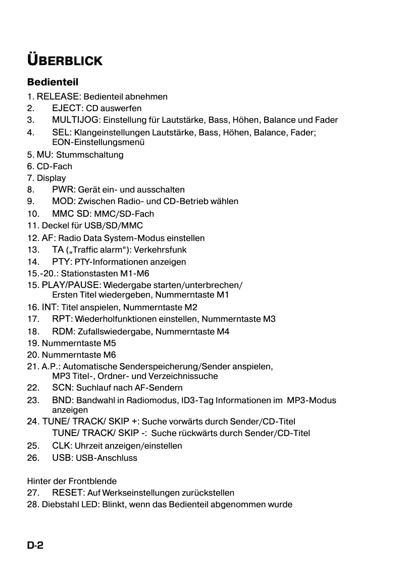 Page 1 de la notice Manuel utilisateur Medion MD 80877