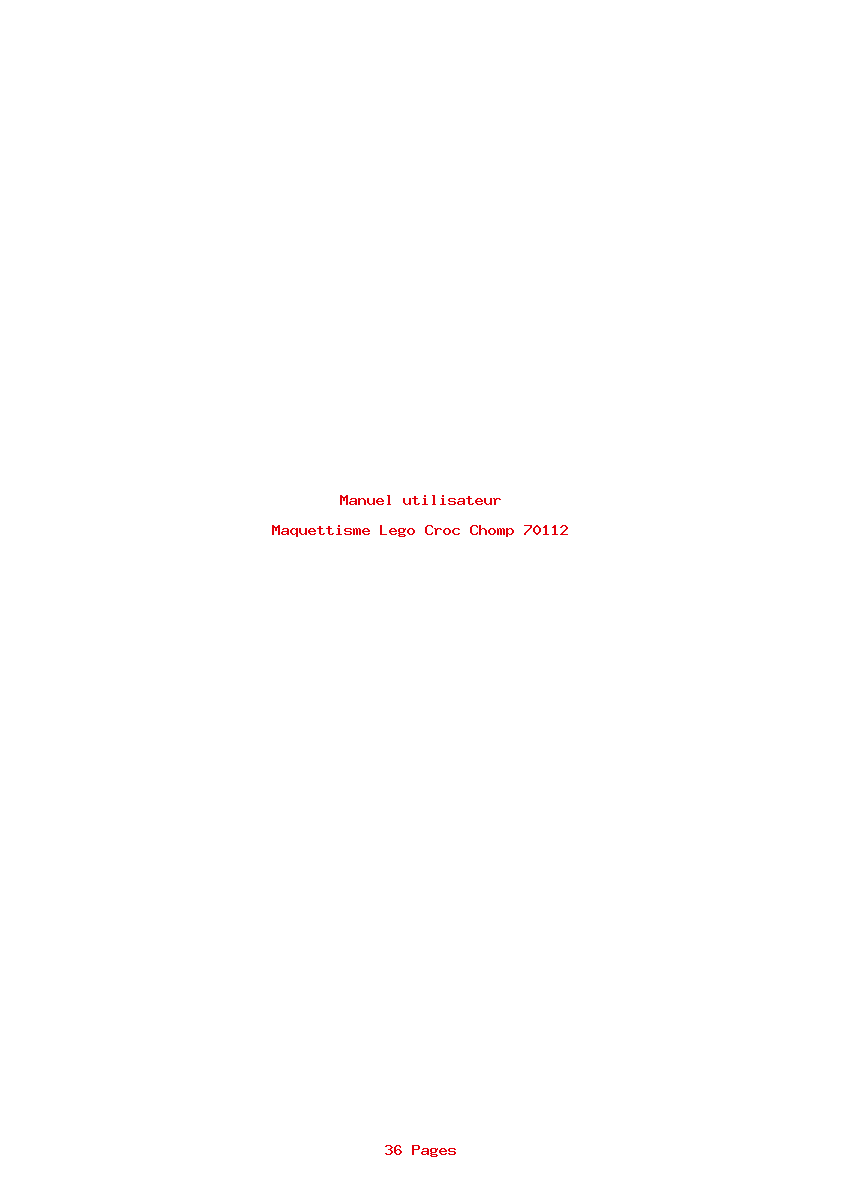 Page 1 de la notice Manuel utilisateur Lego Croc Chomp 70112