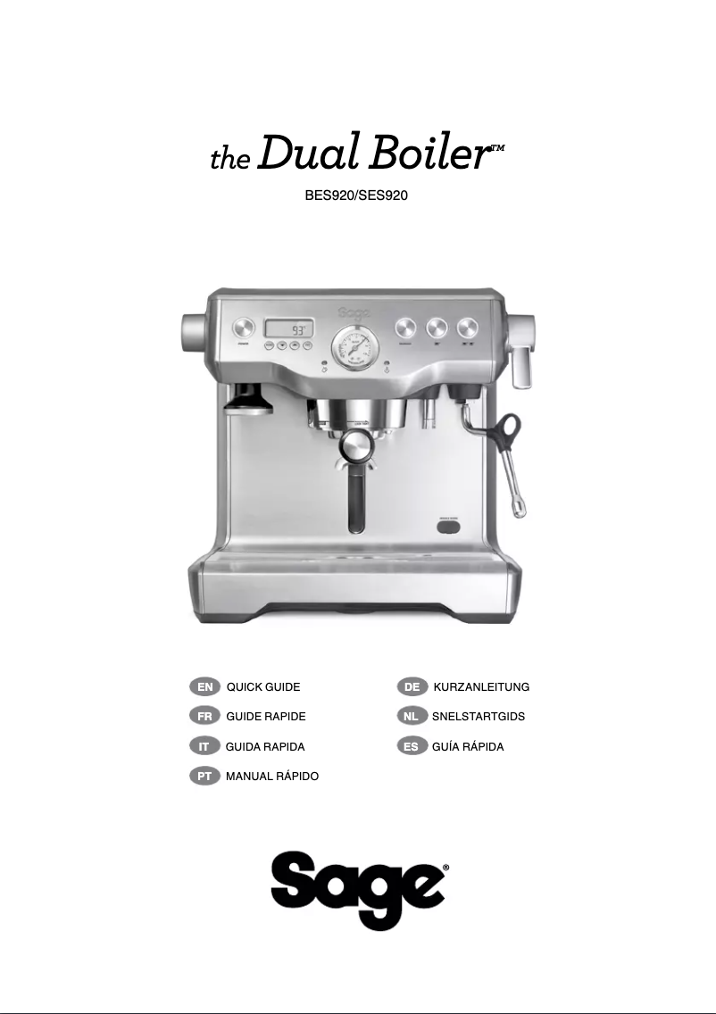 Page 1 of the manual User Manual Sage the Dual Boiler BES920