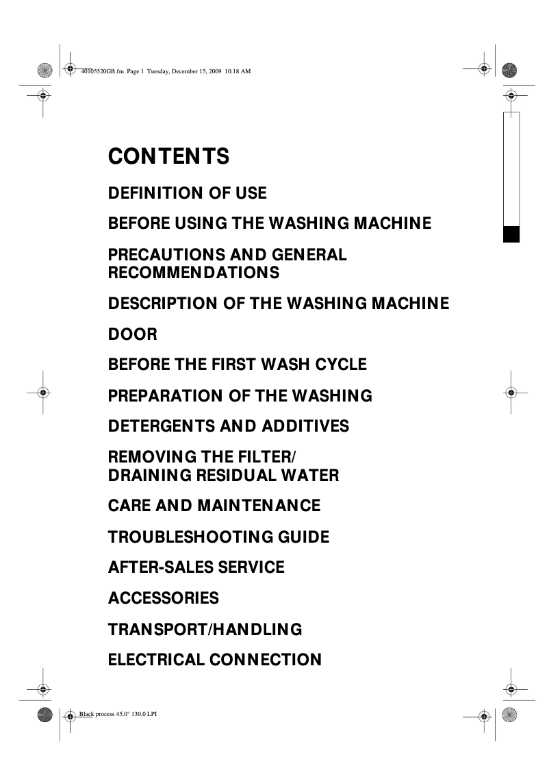 Page 1 of the manual User Manual Bauknecht WA Black 714 BW BK